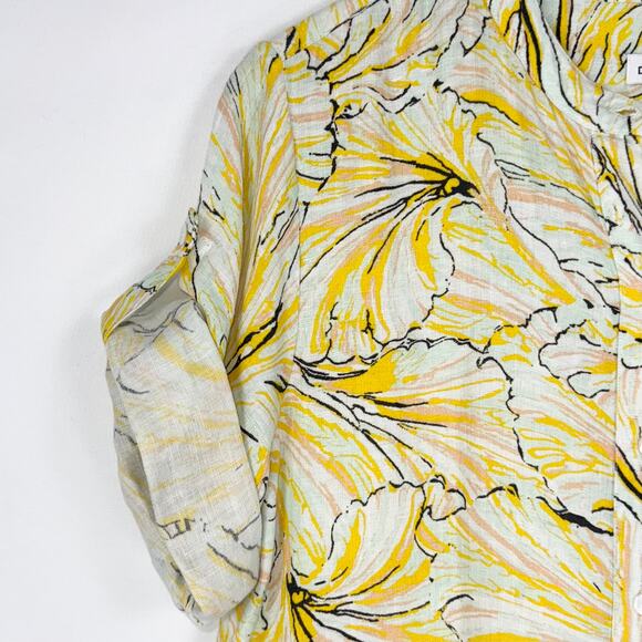 Onia x DVF Women's Renee Tropical Floral Linen Maxi Dress Yellow - Picture 5 of 16